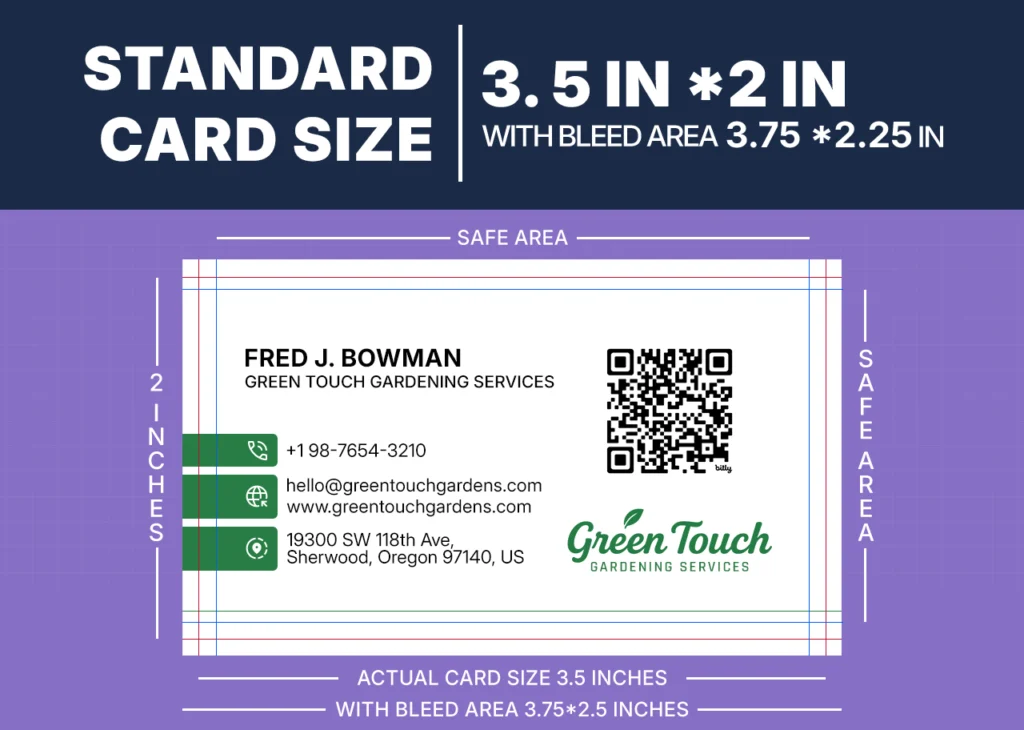 Simple Standard Business Card Size Guidelines